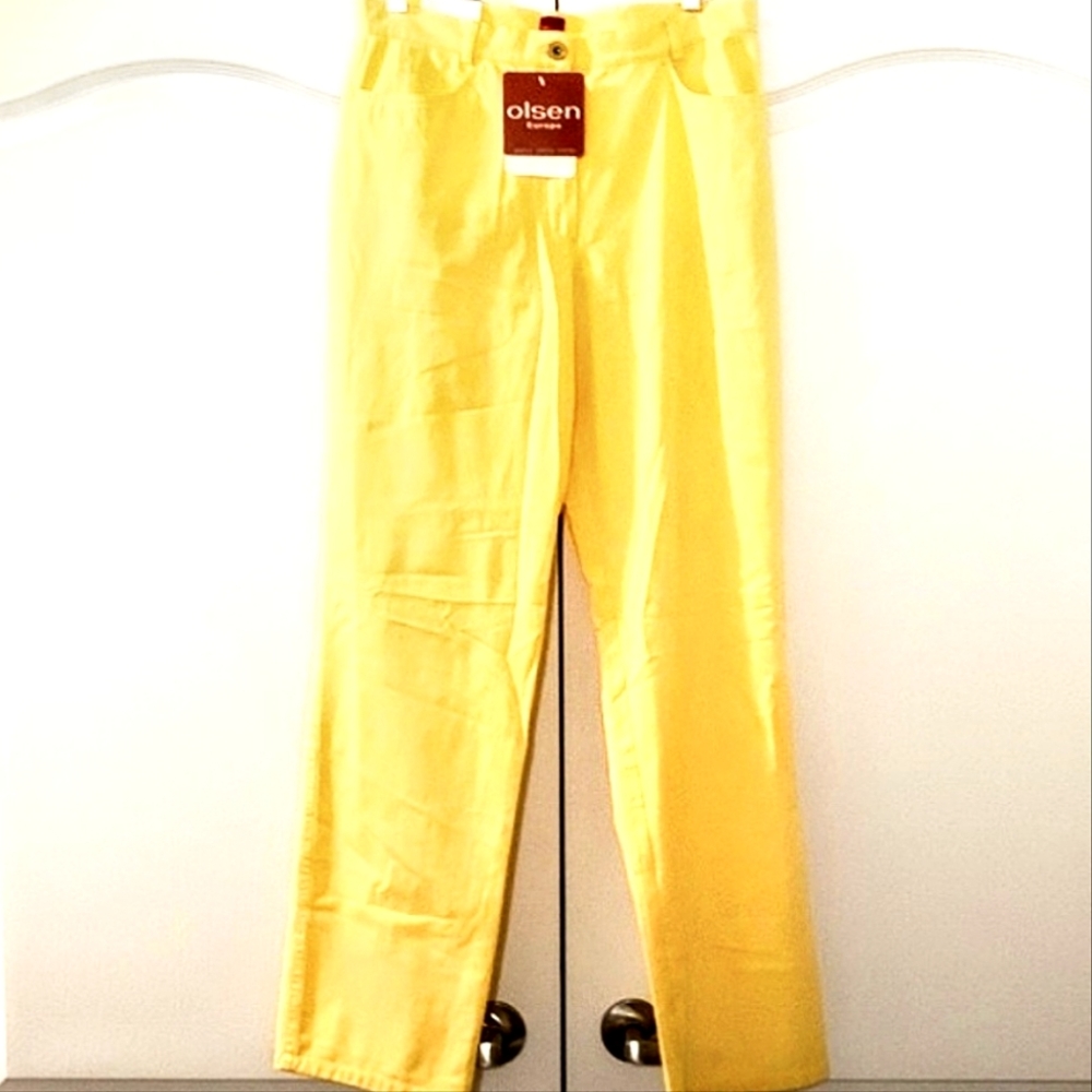 nwt OLSEN LENA Modern Regular Spring Weight Pants, Yellow
